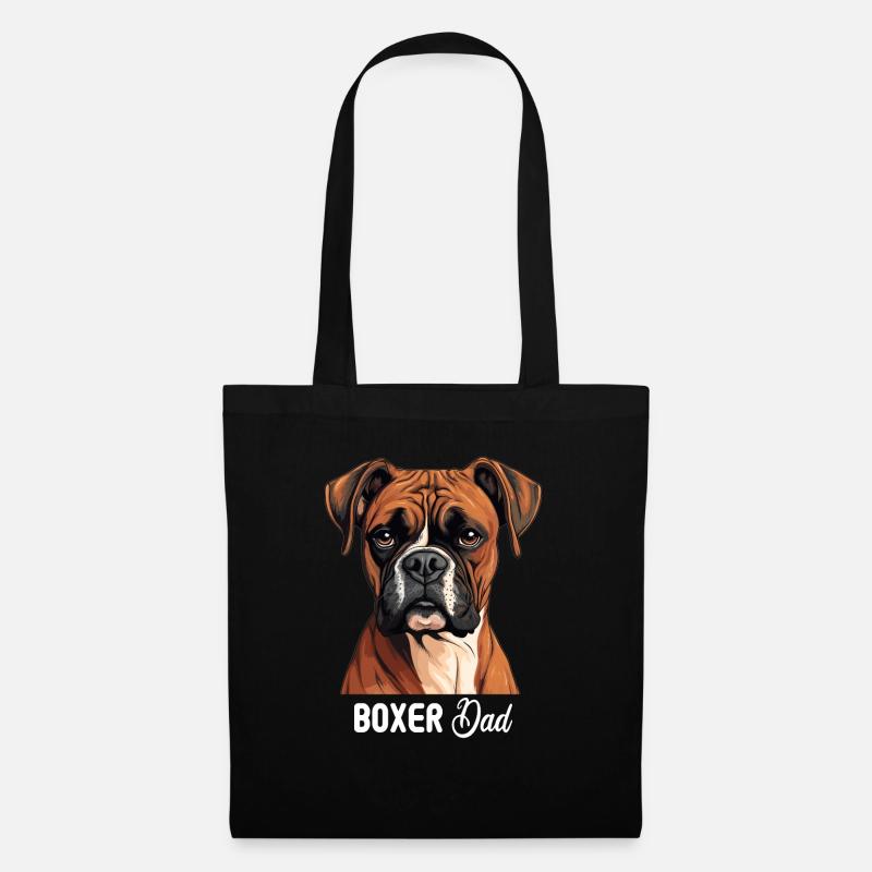 Hund Boxer - Stoffbeutel - Schwarz