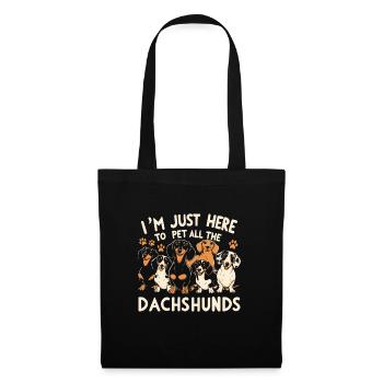 Je suis juste là pour caresser tous les teckels - Sac en tissu - noir - Devant