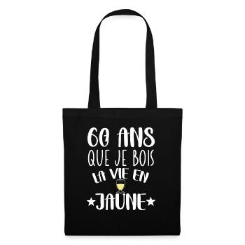 60 ans cadeau anniversaire homme humour beauf - Sac en tissu - noir - Devant