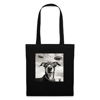Selfie UFO Dog Funny Alien Ufo Dog Lover - Tote Bag - black - Front