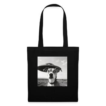 Selfie UFO Dog Funny Alien Ufo Dog Lover - Tote Bag - black - Front