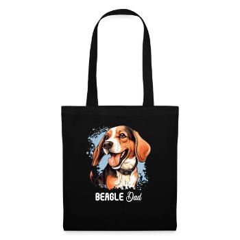 Hund Beagle - Stoffbeutel - Schwarz - Vorne