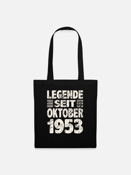 Oktober 1953 Legende seit 70 Jahren Mann Frau - Stoffbeutel - Schwarz