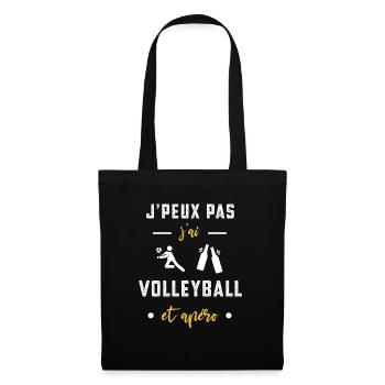 je peux pas j'ai volleyball apéro humour - Sac en tissu - noir - Devant
