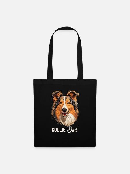 Hund Collie - Stoffbeutel - Schwarz