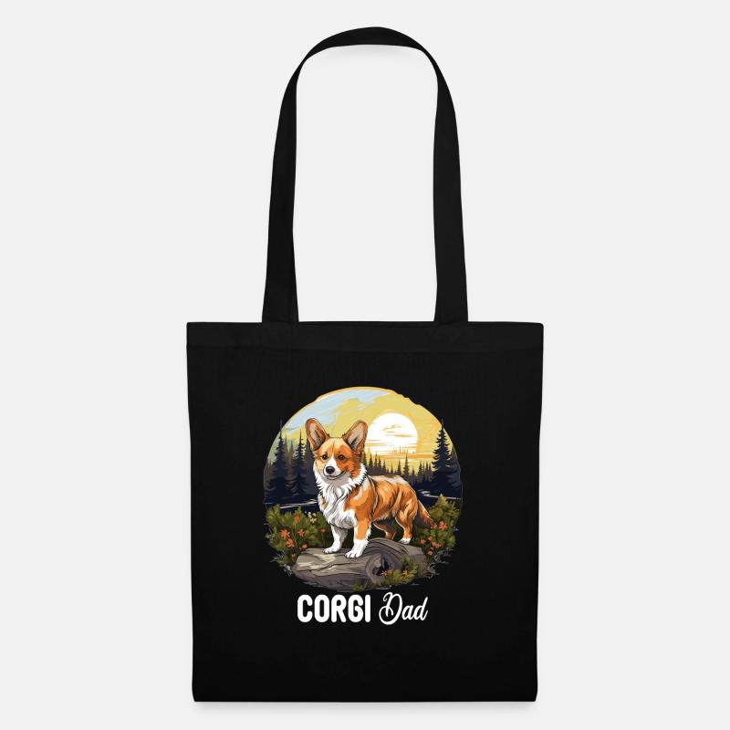 Hund Corgi - Stoffbeutel - Schwarz