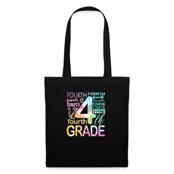 Tie Dye 4e année équipe de typographie quatrième année - Sac en tissu - noir - Devant