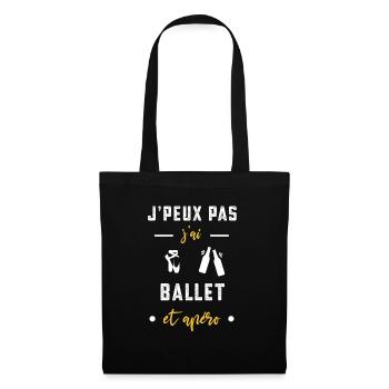 je peux pas j'ai ballet apéro humour - Sac en tissu - noir - Devant