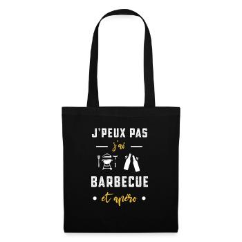 je peux pas j'ai barbecue apéro humour - Sac en tissu - noir - Devant