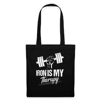 Iron Is My Therapy Workout Training Weight Lifting - Tote Bag - black - Front