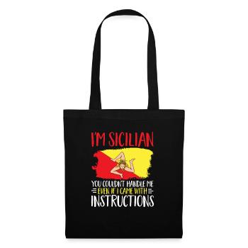 Sizilien Flagge Italien Sizilien - Stoffbeutel - Schwarz - Vorne