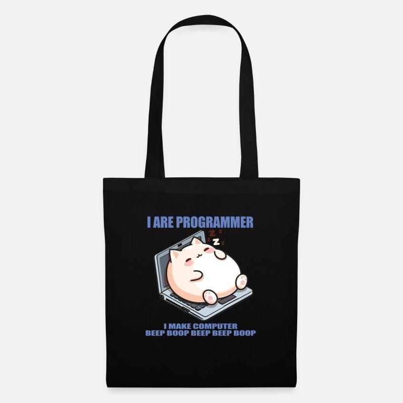Je suis programmeur, gros chat endormi - Sac en tissu - noir