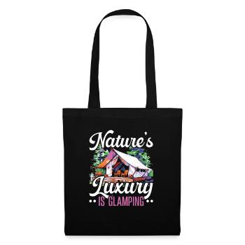 Glamping Camper Nature Camp Tent Happy Glamper - Tote Bag - black - Front