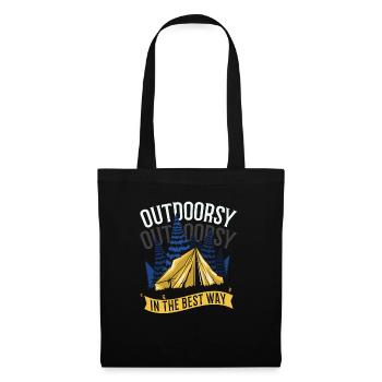 Glamping Camper Nature Camp Tent Happy Glamper - Tote Bag - black - Front