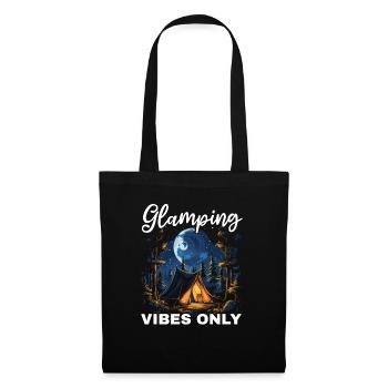 Glamping Camper Nature Camp Tent Happy Glamper - Tote Bag - black - Front