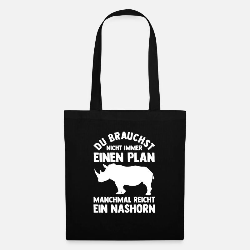 Nashorn - Stoffbeutel - Schwarz