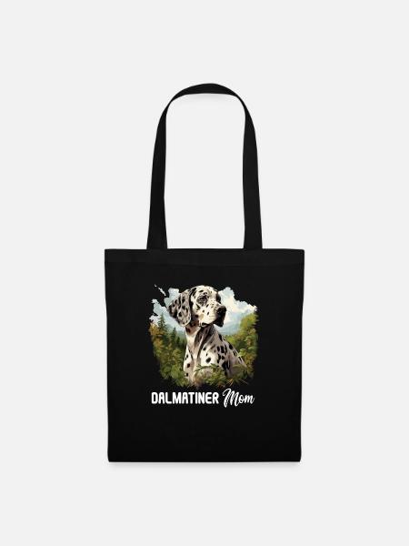 Hund Dalmatiner - Stoffbeutel - Schwarz