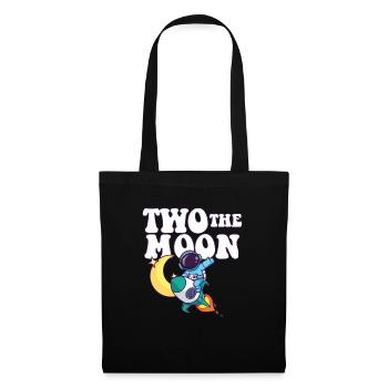 2nd Birthday Party Theme Outer Space Two The Moon - Stoffbeutel - Schwarz - Vorne