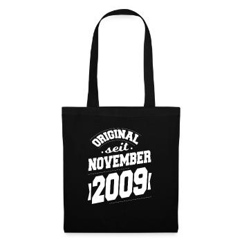 November 2009 Original seit 14 Jahren Mann Frau - Stoffbeutel - Schwarz - Vorne