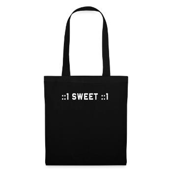 « ::1 Sweet ::1 » Drôle de signification - Sac en tissu - noir - Devant