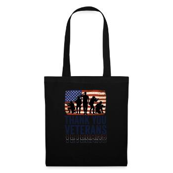 Patriotique MERCI AUX ANCIENS COMBATTANTS et aux soldats - Sac en tissu - noir - Devant