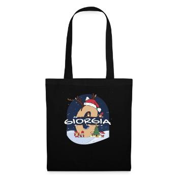 Génial Giorgia nom w chapeau de père Noël dans le thème de Noël - Sac en tissu - noir - Devant