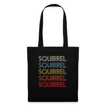 Squirrel Retro Vintage Forest Animal Rodent - Tote Bag - black - Front