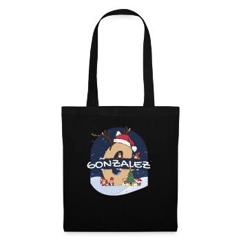 Impressionnant Gonzalez nom w chapeau de père Noël dans le thème de Noël - Sac en tissu - noir - Devant
