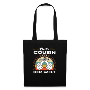 Bester cousin der Welt - Stoffbeutel - Schwarz - Vorne