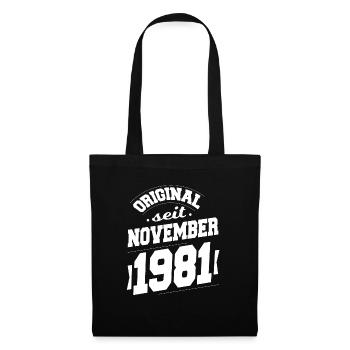 November 1981 Original seit 42 Jahren Mann Frau - Stoffbeutel - Schwarz - Vorne