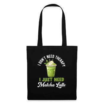 Matcha Tee Latte Liebhaber für grünen Tee Lustiger Matcha - Stoffbeutel - Schwarz - Vorne