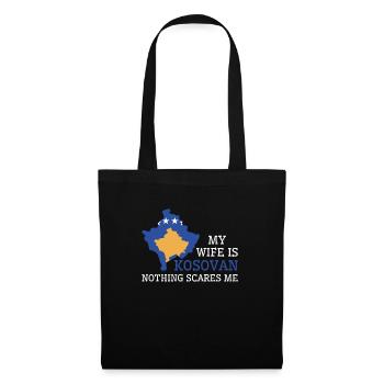 Nothing Scares Me My Wife Is Kosovan Husband - Tote Bag - black - Front