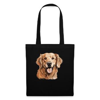 Hund Golden Retriever - Stoffbeutel - Schwarz - Vorne