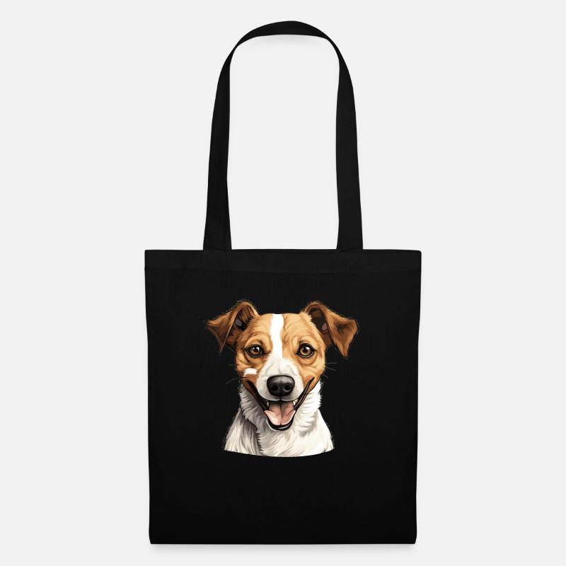 Hund Jack Russell - Stoffbeutel - Schwarz