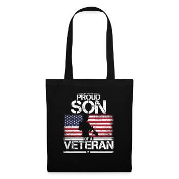 Proud Son of A Veteran USA Flag Proud Military Fam - Tote Bag - black - Front