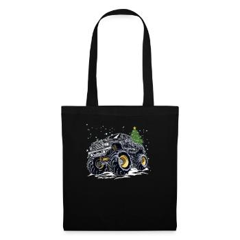Liebe Monster Truck Cool Monster Truck Xmas Design - Stoffbeutel - Schwarz - Vorne