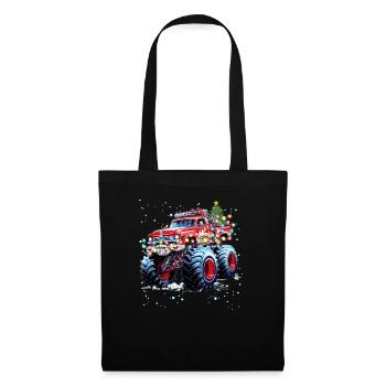 Truck-Liebhaber Weihnachtsdesign, cooler Monstertruck - Stoffbeutel - Schwarz - Vorne