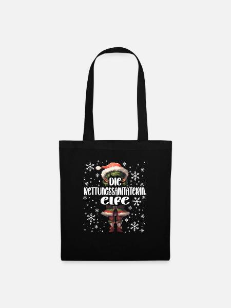 Weihnachtsoutfit Rettungssanitäterin - Stoffbeutel - Schwarz