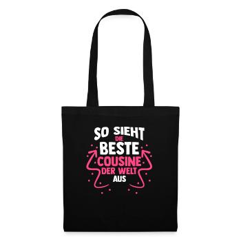 Cousinen Cousine - Stoffbeutel - Schwarz - Vorne