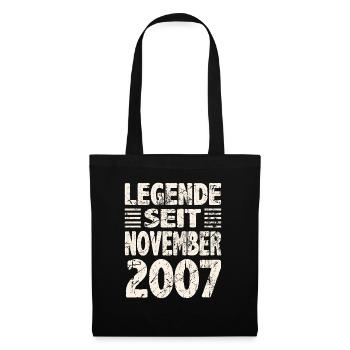 November 2007 Legende seit 16 Jahren Mann Frau - Stoffbeutel - Schwarz - Vorne
