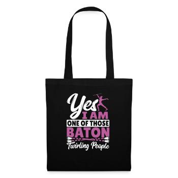 Bâton Twirling Bâton Twirler cadeau - Sac en tissu - noir - Devant