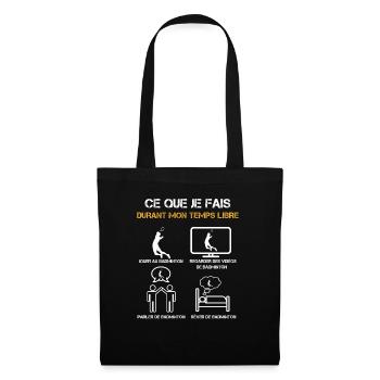 ce que je fais durant mon temps libre badminton - Sac en tissu - noir - Devant
