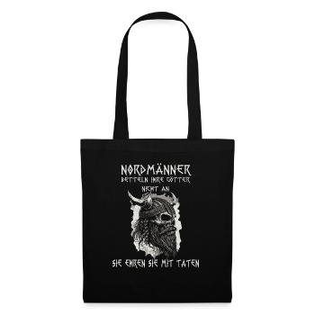 Heiden des Nordens Wikinger T-Shirt Barbaren - Stoffbeutel - Schwarz - Vorne