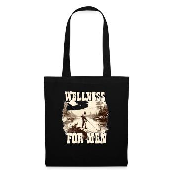 Wellness for Men Angler T-shirt Homme Pêcheur - Sac en tissu - noir - Devant