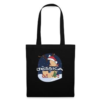 Génial Jessica nom w chapeau de père Noël dans le thème de Noël - Sac en tissu - noir - Devant