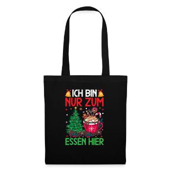 Weihnachten Essen Weihnachtsessen Heiligabend - Stoffbeutel - Schwarz - Vorne