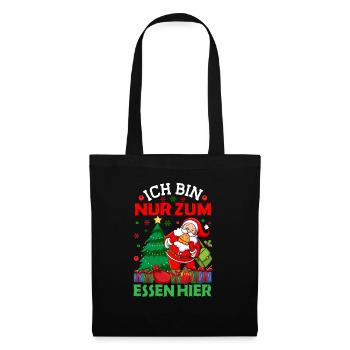 Weihnachten Weihnachtsessen Weihnachtsgeschenk - Stoffbeutel - Schwarz - Vorne