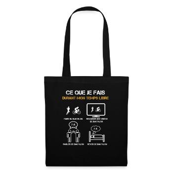 ce que je fais durant mon temps libre duathlon - Sac en tissu - noir - Devant