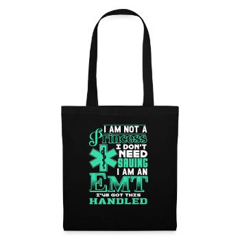 EMT I'm Not A Princess I'm An EMT - Tote Bag - black - Front