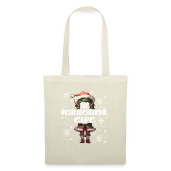 Weihnachtsoutfit Mediendesignerin - Stoffbeutel - Natur - Vorne